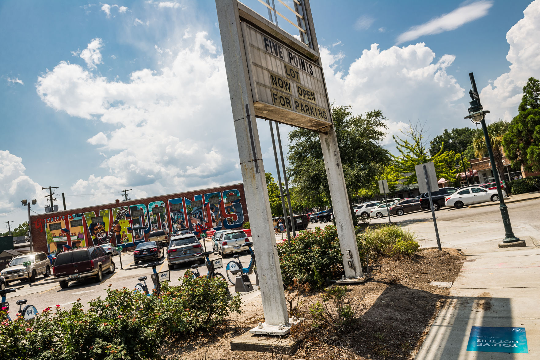 Five Points parking and mural